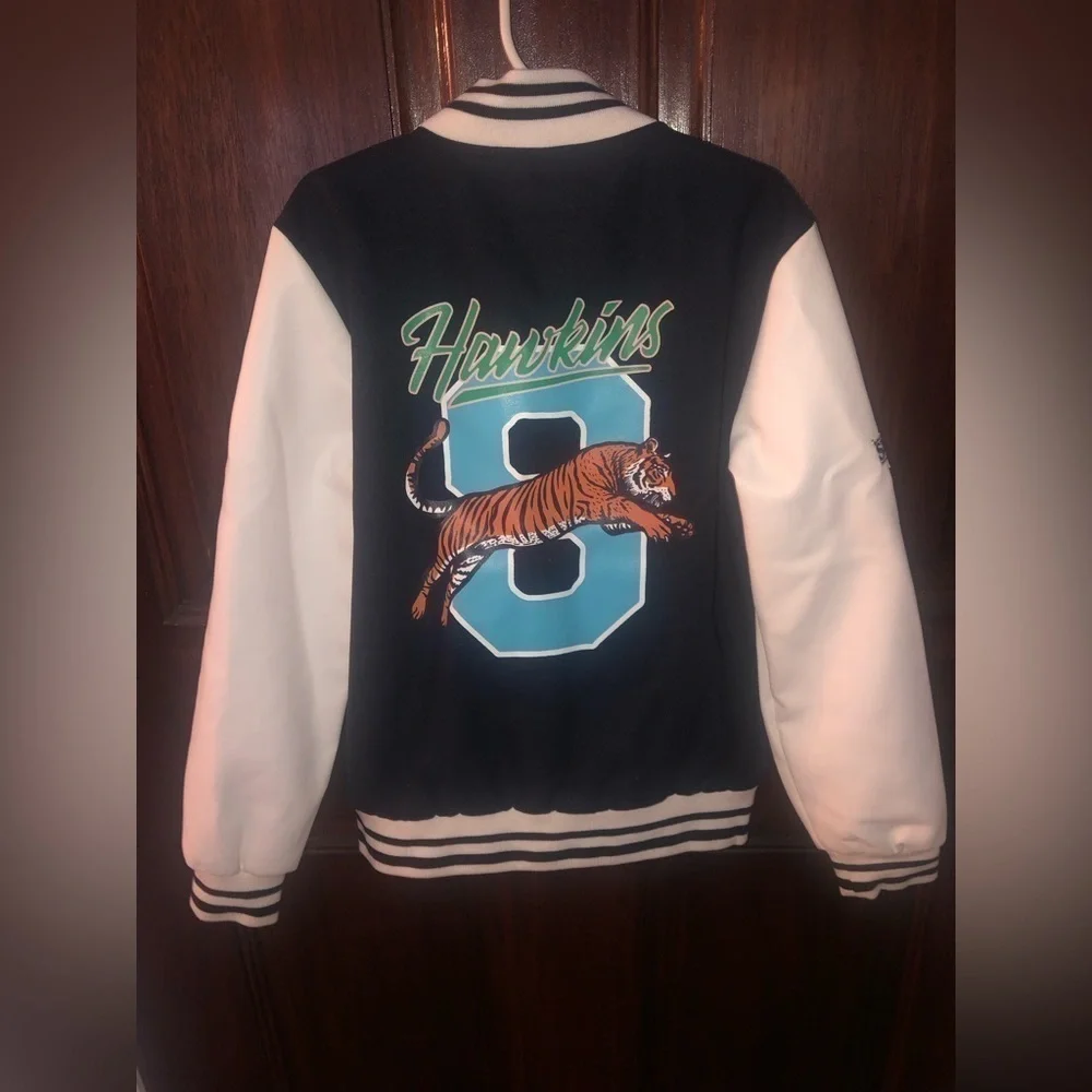 RARE NWT Justice Stranger Things Varsity Jacket Collegiate Collectible Girls 7/8